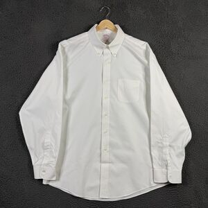 Brooks Brothers Shirt Mens 17 36 White Madison Fit Button Down Stretch Preppy